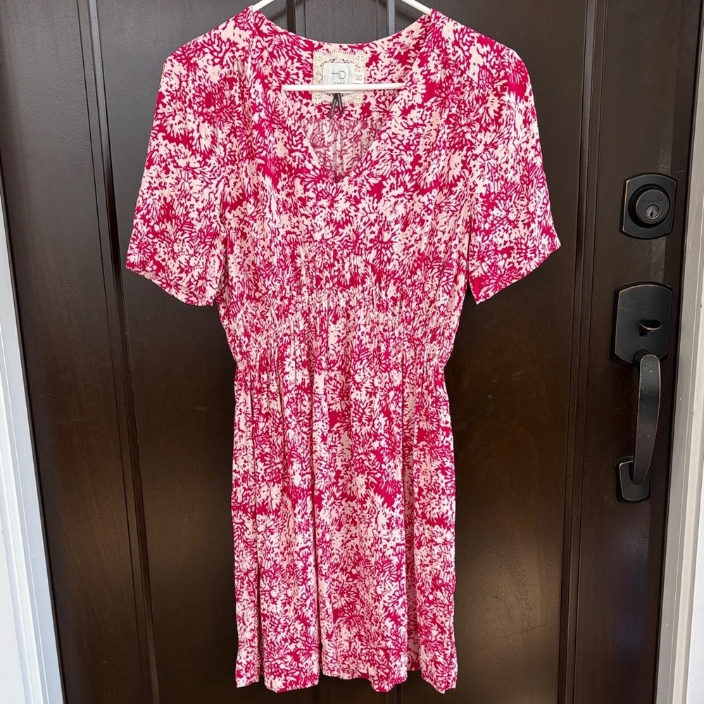 EUC Anthropologie HD In Paris Archipelago Fuchsia Floral Dress Size 8